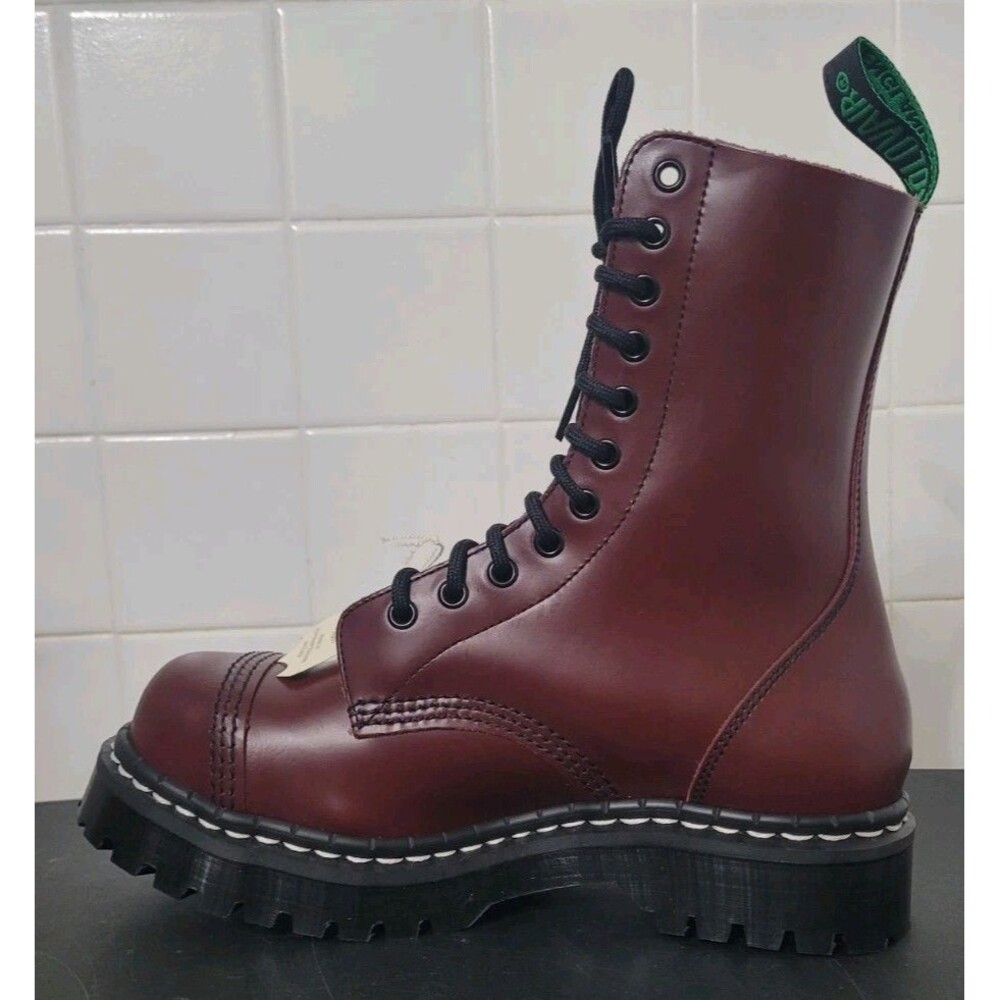 Solovair NPS 11 Eye Steel Toe Derby Boots Oxblood Made in England New UK 5 EU 34 - Picture 6 of 13